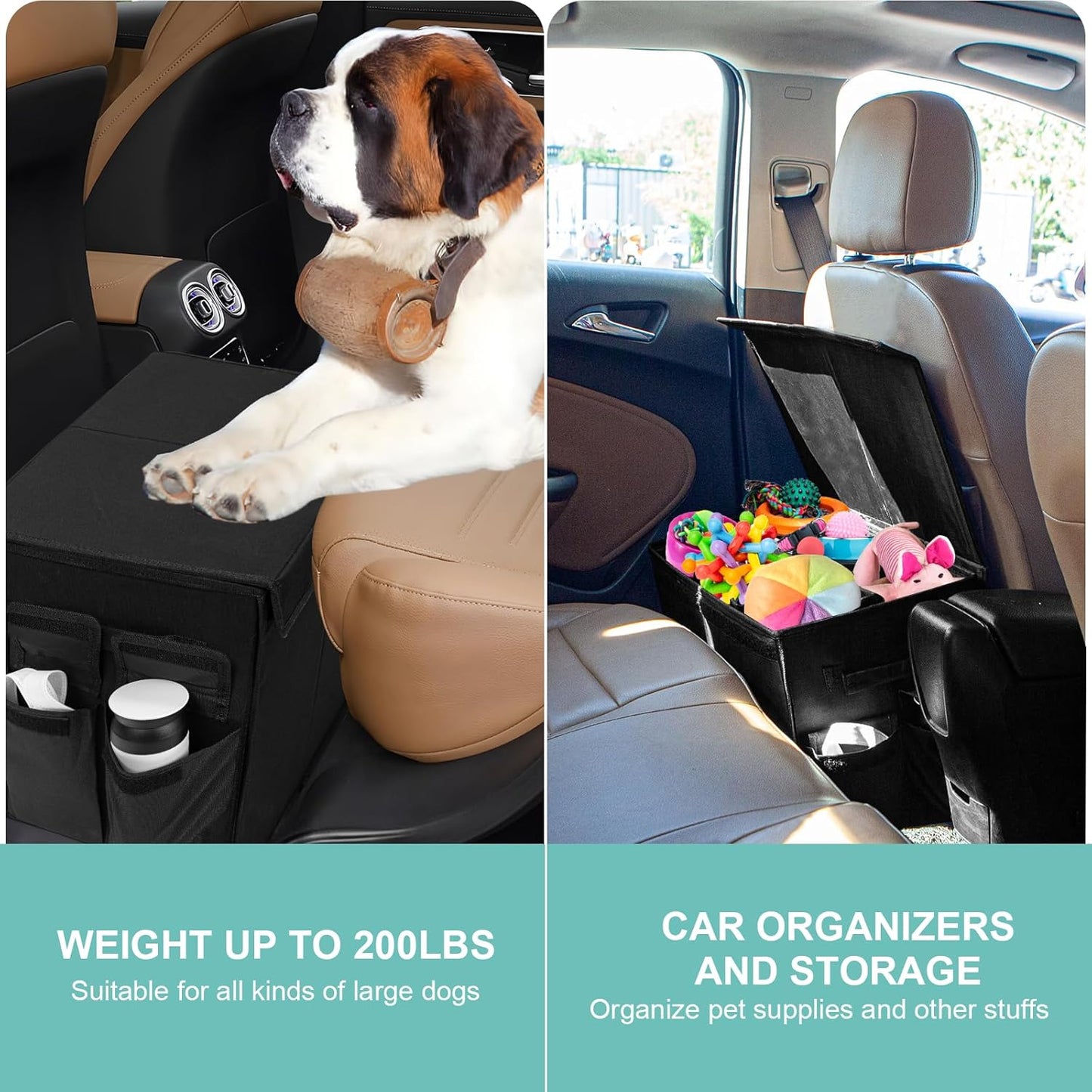 Dog Seat Extender for Dogs up to 200lbs, Dog Back Seat with