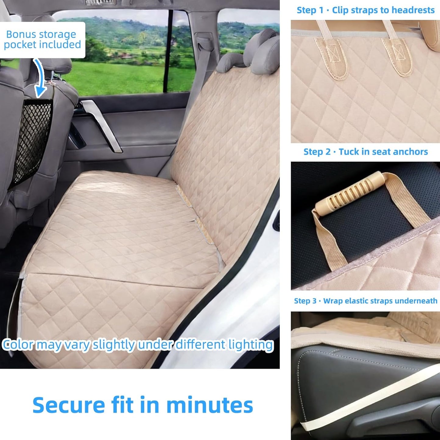 Dog Car Seat Cover for Back Seat Waterproof Backseat