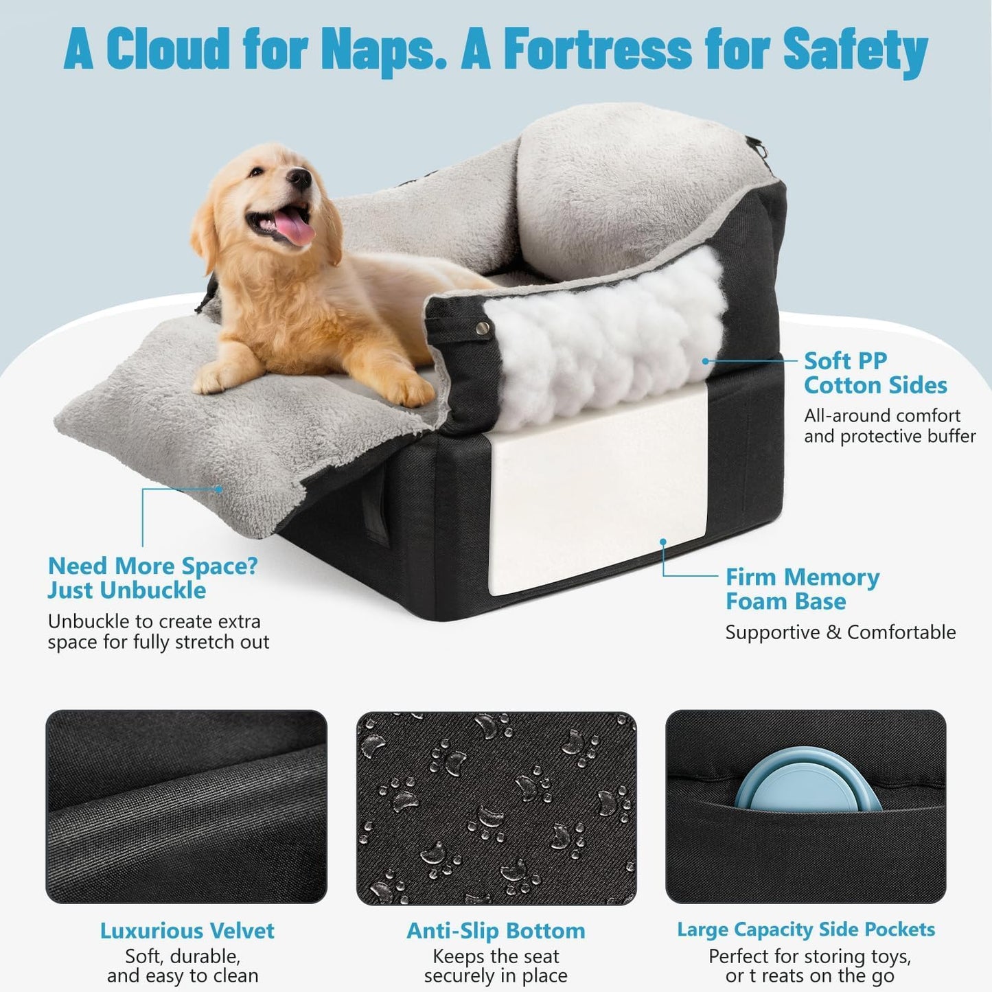 Dog Booster Car Seat: Elevated Car Seat for Small Medium