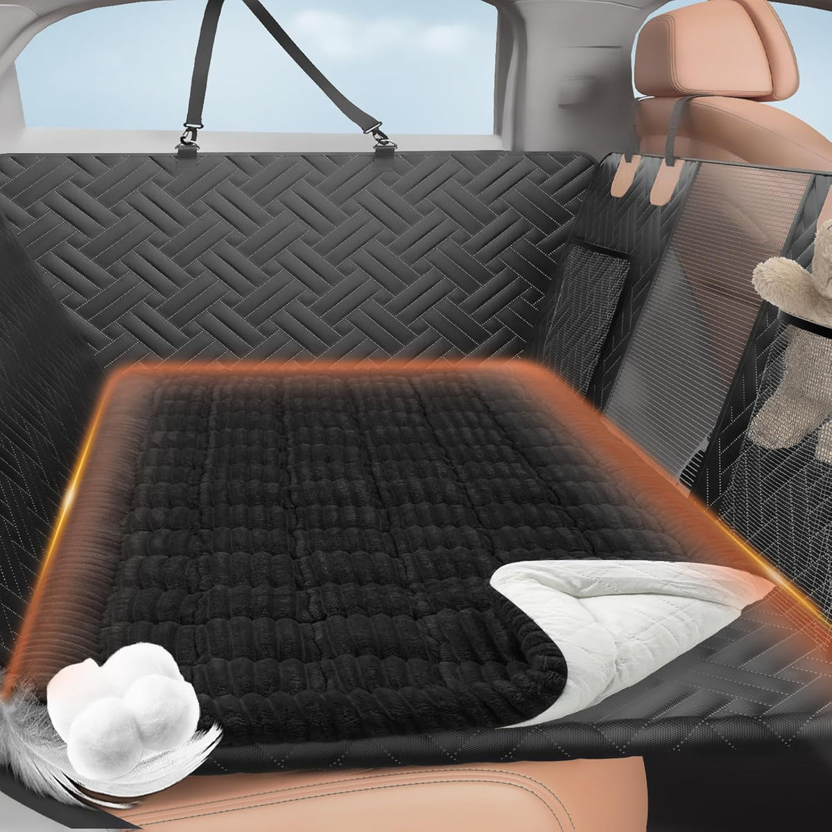 Backseat Pet Bed Mat, Deluxe Dog Seat Covers,Truck Plaid