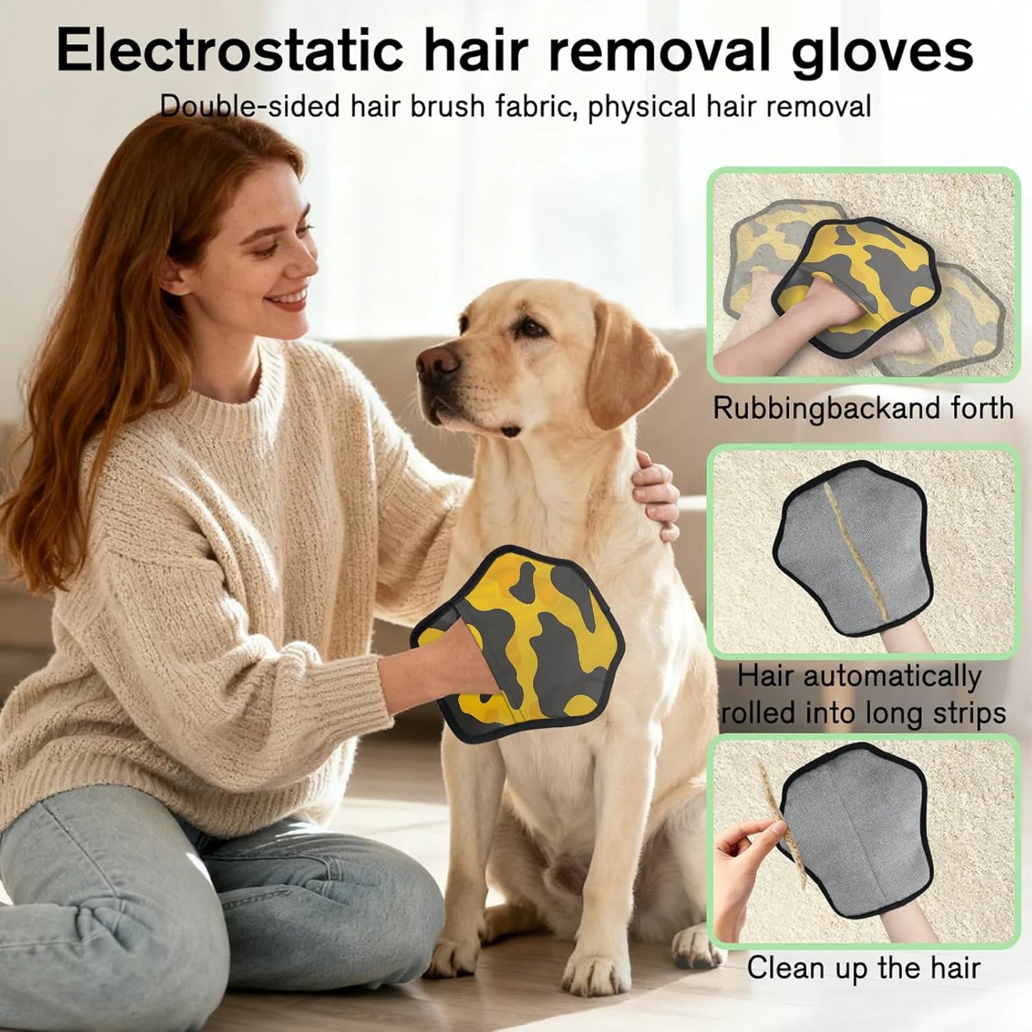 Camouflage Pattern 2Pcs Electrostatic Reusable Pet Hair