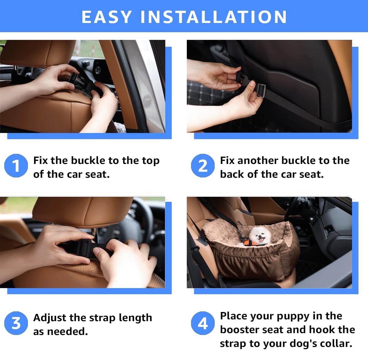 Dog Car Seat for Small Dogs, Washable Pet Booster Seats