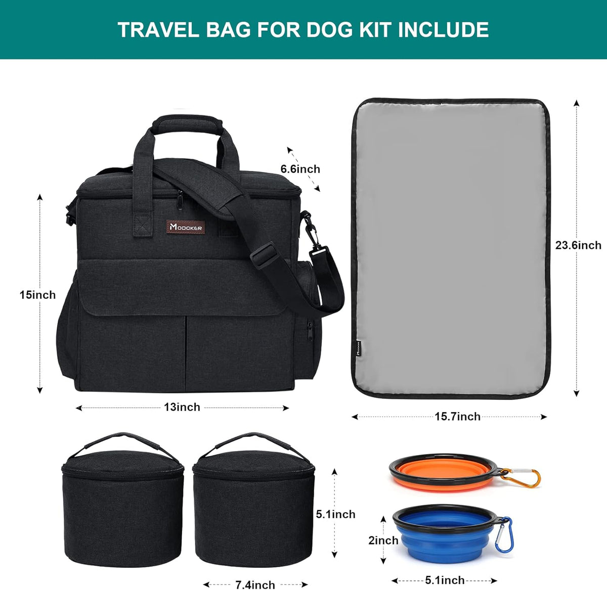 Dog Travel Bag by - Dog Travel Kit for a Weekend