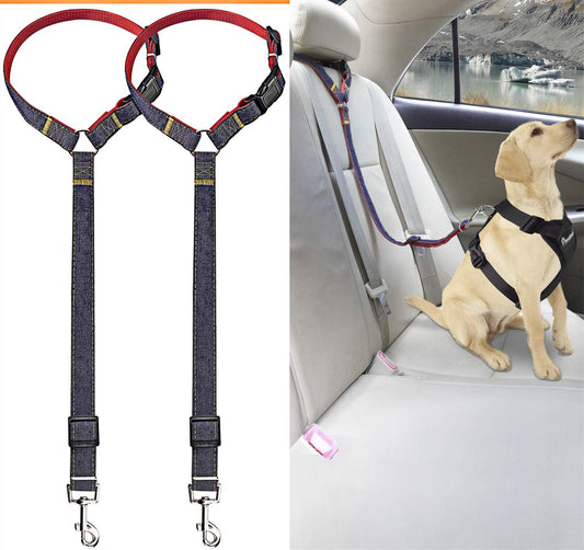 Dog Seat Belts for Cars - Unique Denim & Nylon Fabric