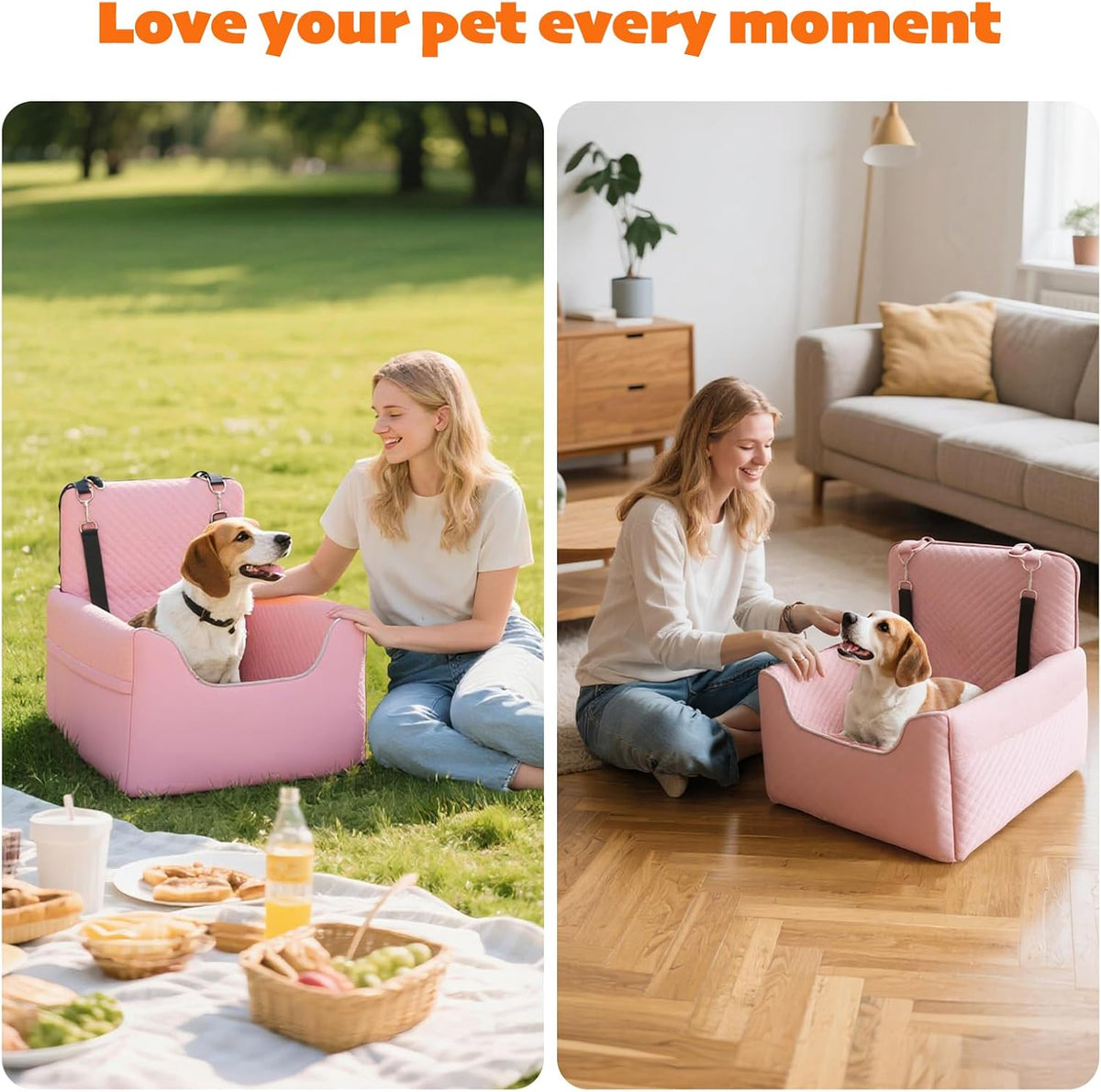 Dog Car Seat for Small/Medium Dogs Under 35lbs, Soft