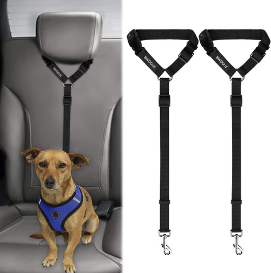 2 Packs Dog Cat Safety Seat Belt Strap Car Headrest