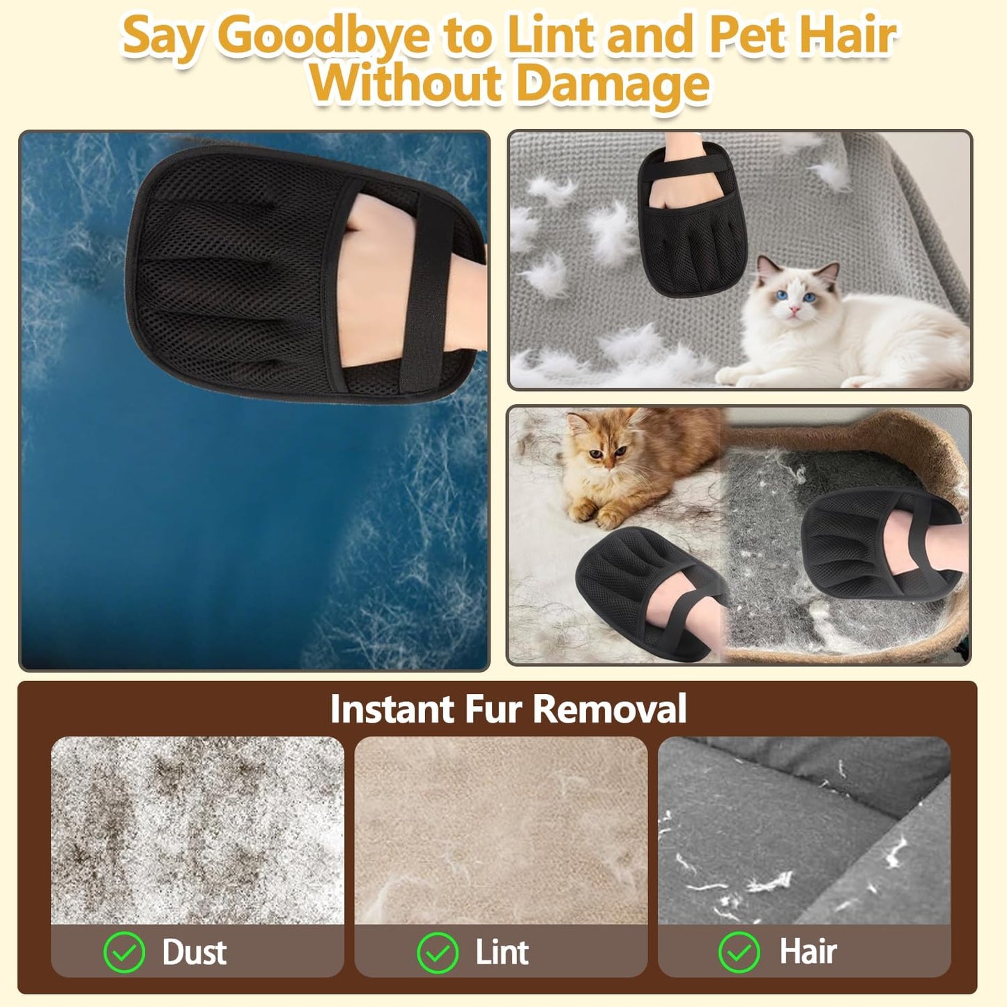 Pet Hair Remover Glove, Pet Hair Remover for Laundry
