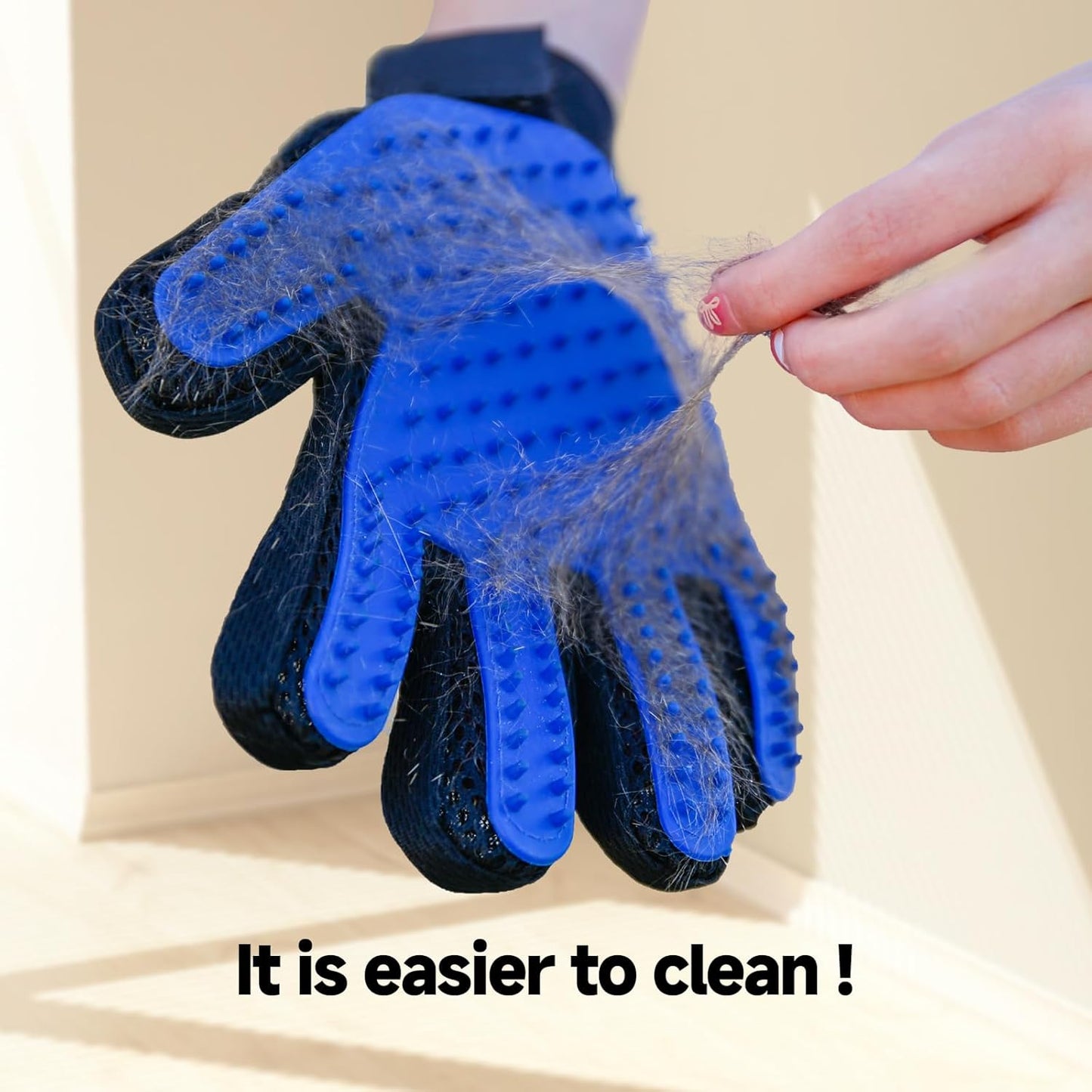 Pet Hair Removal Glove , 2-in-1 Deshedding Brush & Massage