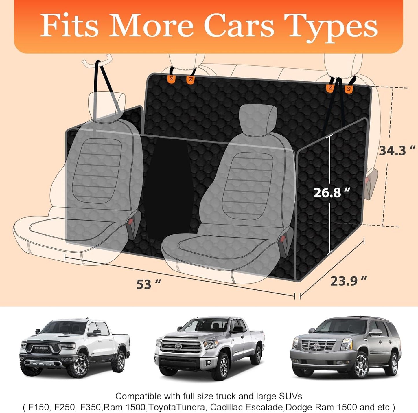 Floor Dog Hammock for Truck with Flip Up Rear Seats