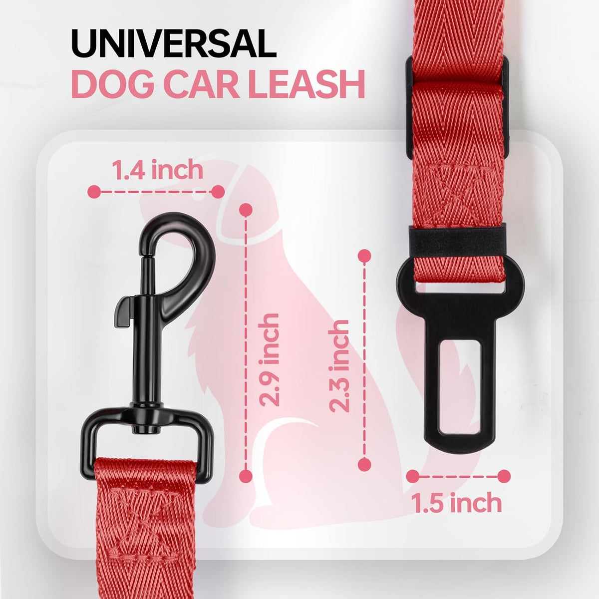 3 Pack Thickened Dog Seat Belt Adjustable Dog Car Seatbelts