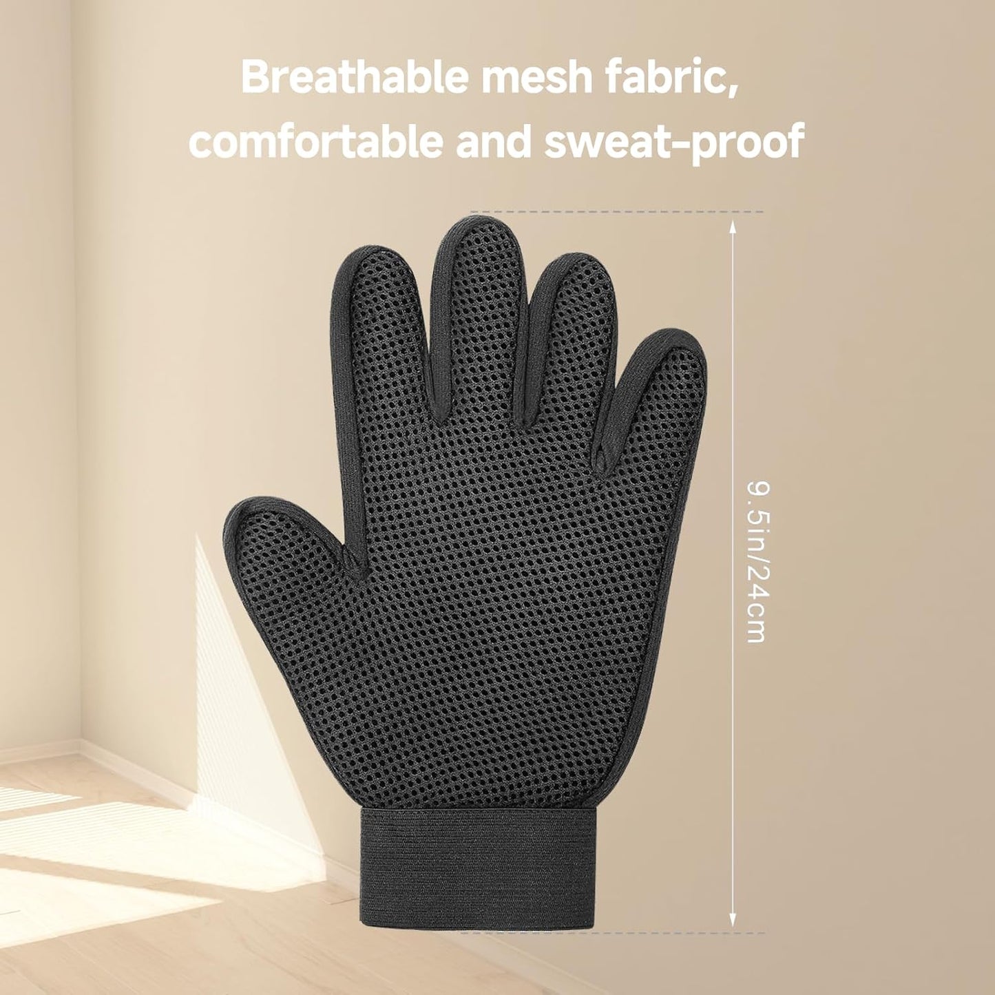 Pet Hair Removal Glove , 2-in-1 Deshedding Brush & Massage