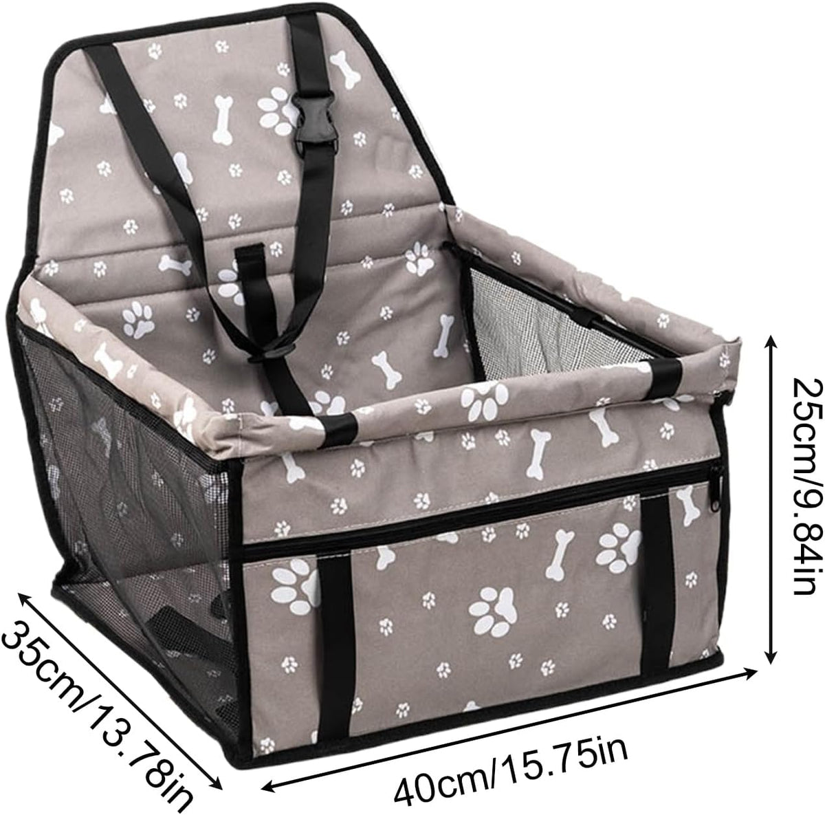 Portable Dog Booster Car Seat, Foldable Puppy Carseat with