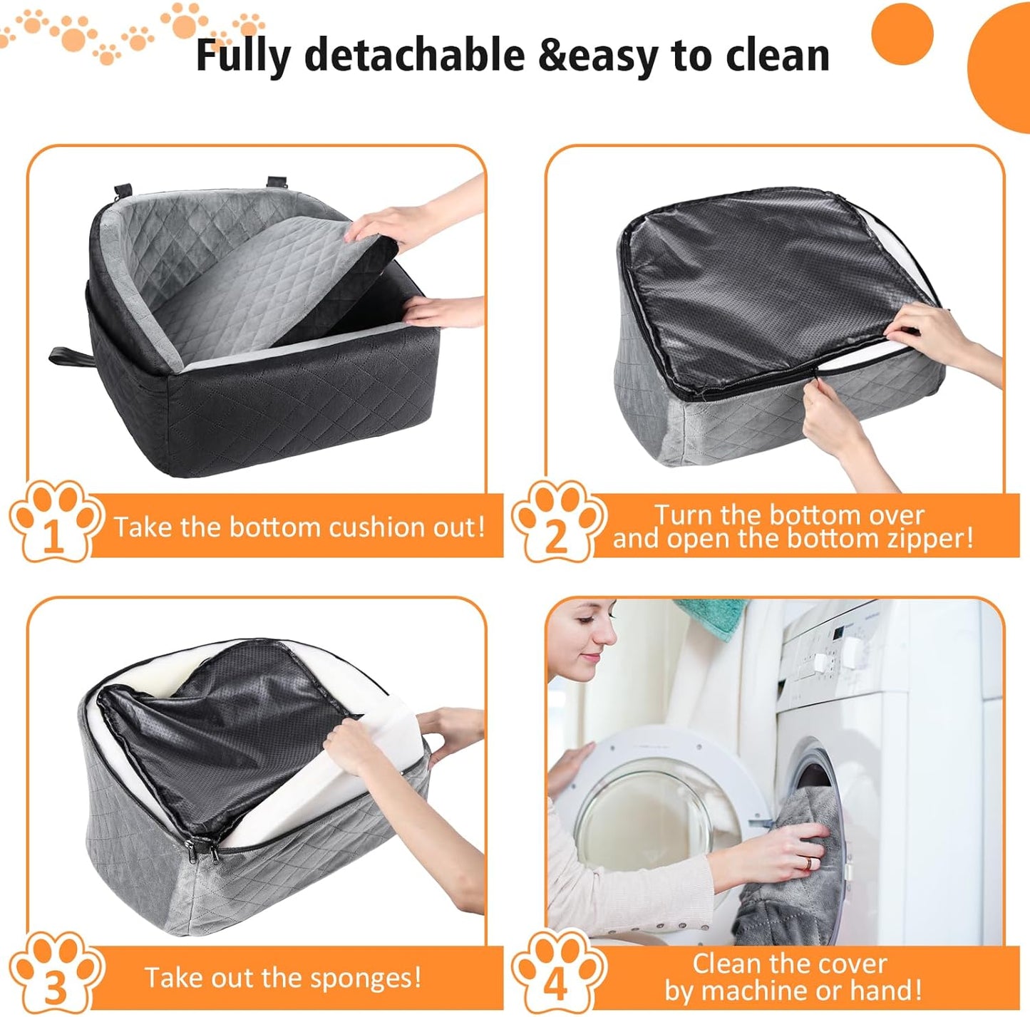 Dog Car Seat for Small Dogs,Detachable Washable Dog Booster