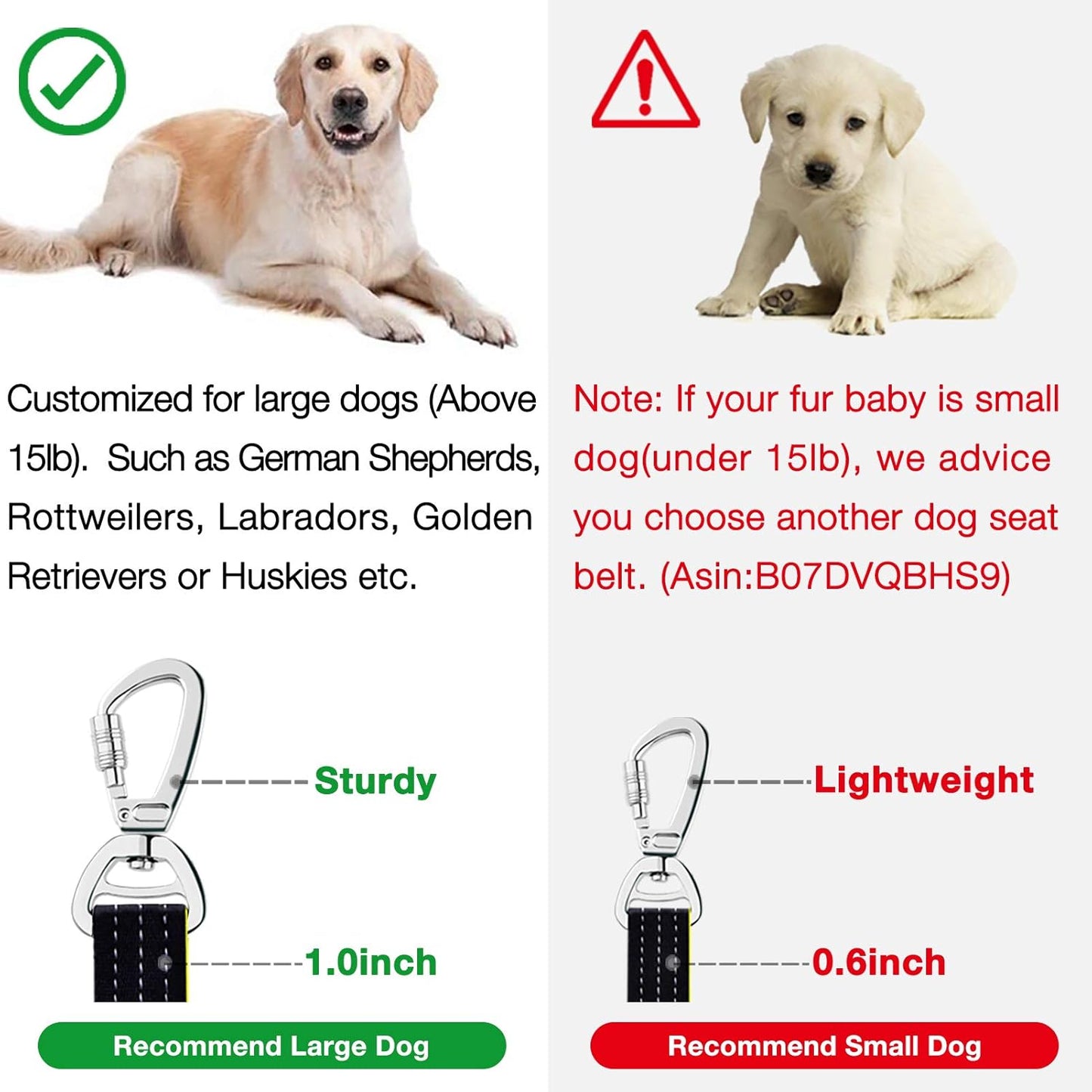 Dog Seat Belts for Cars of Small/Medium/Large