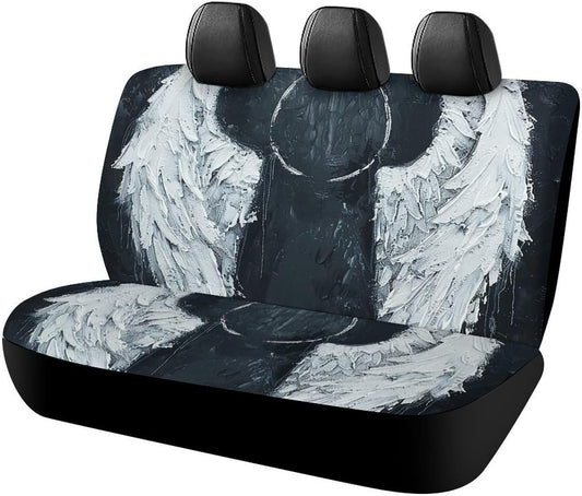 White Angel Wings Dog Car Seat Covers Waterproof Truck Back