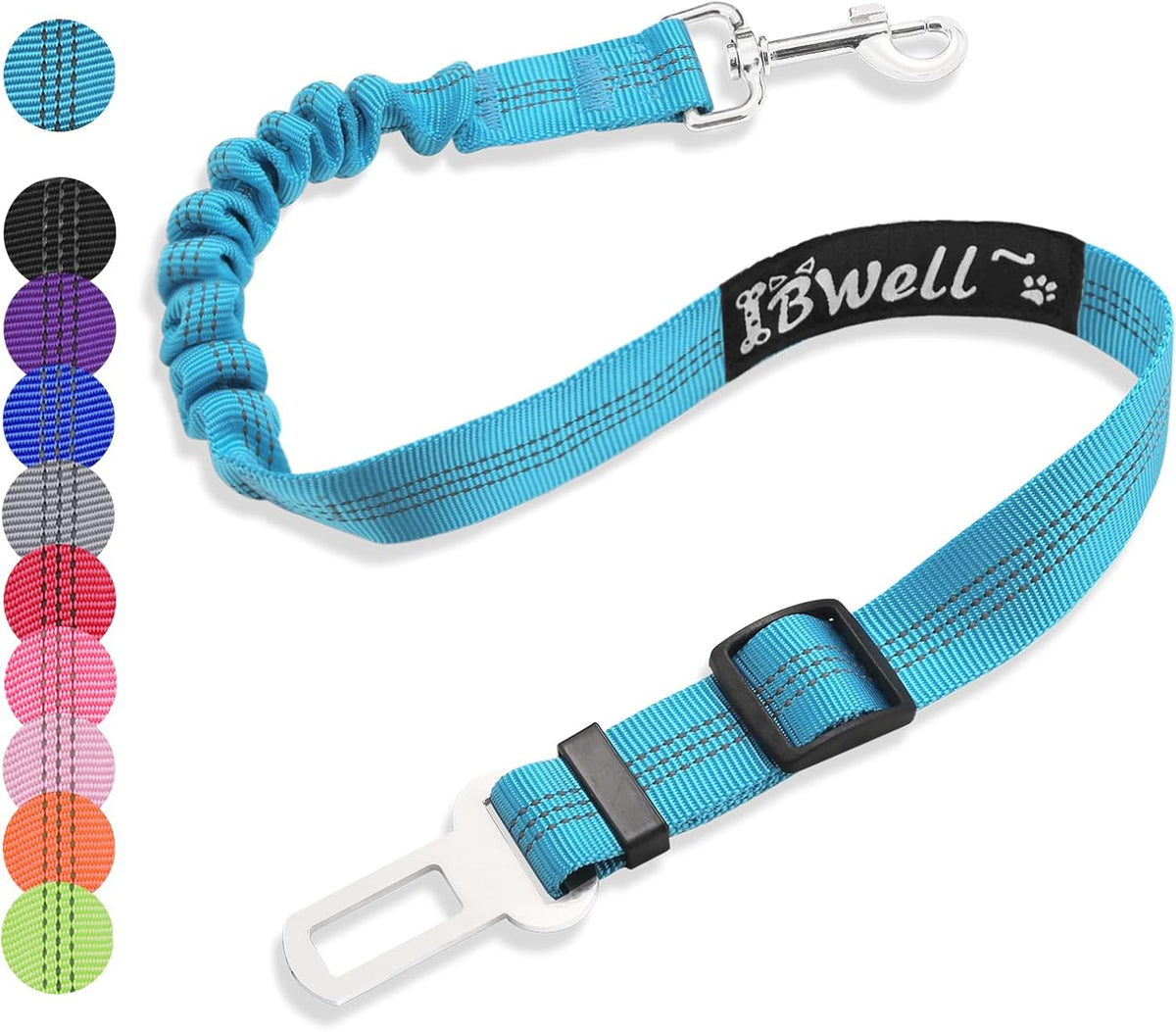 Dog Seat Belt for Car with Elastic Bungee Leash, Car Leash