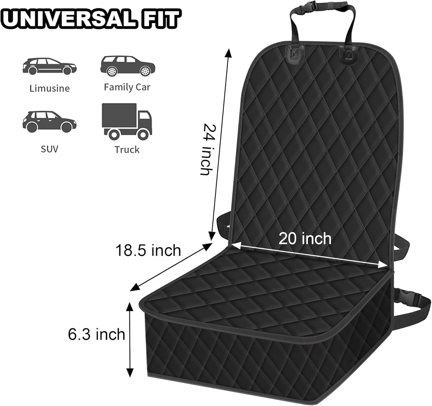 2 Packs Car Front Seat Cover for Dogs, Waterproof Pet Car