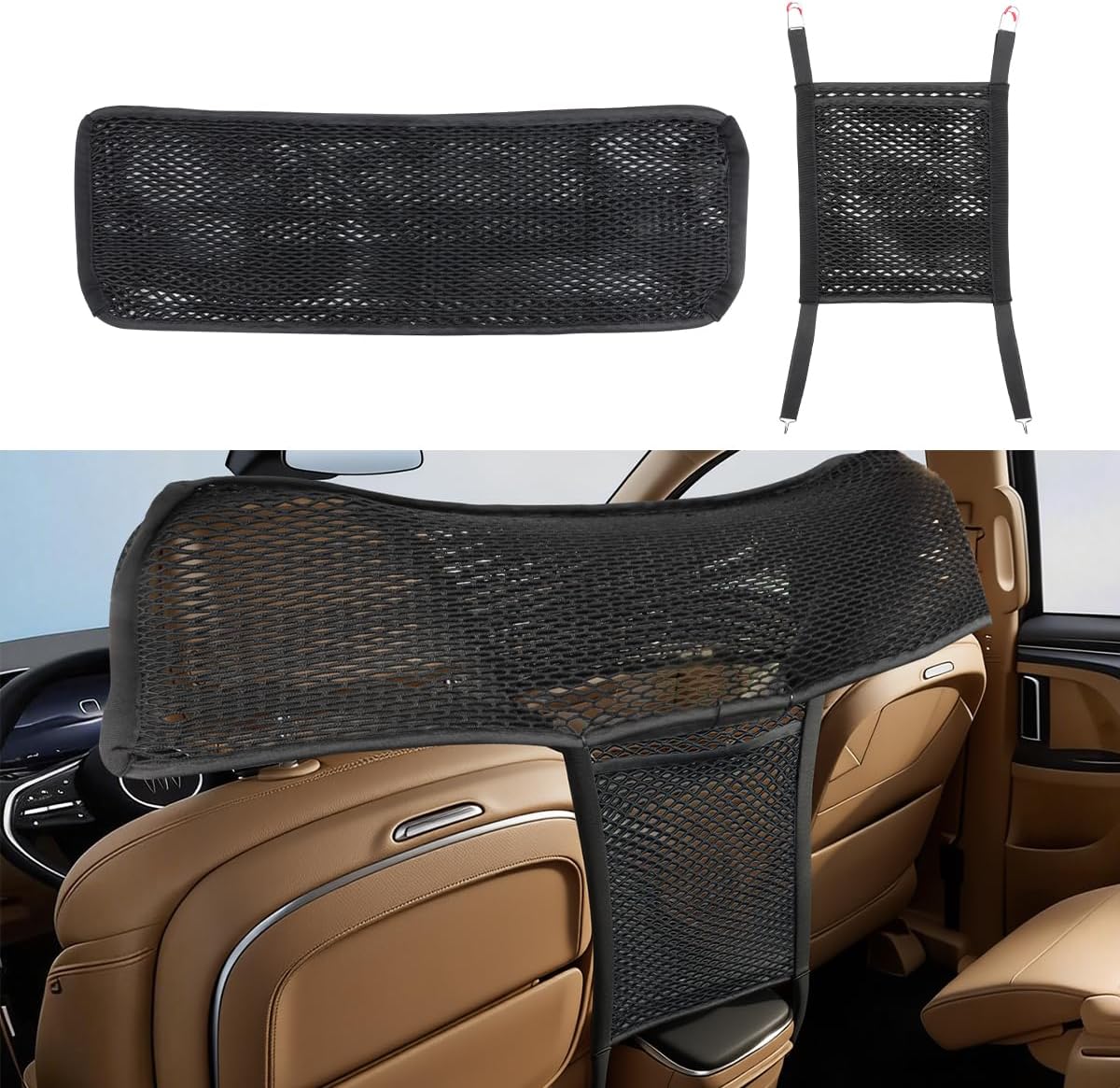 Car Dog Barrier Net Car Mesh Organizer Back Seat Divider