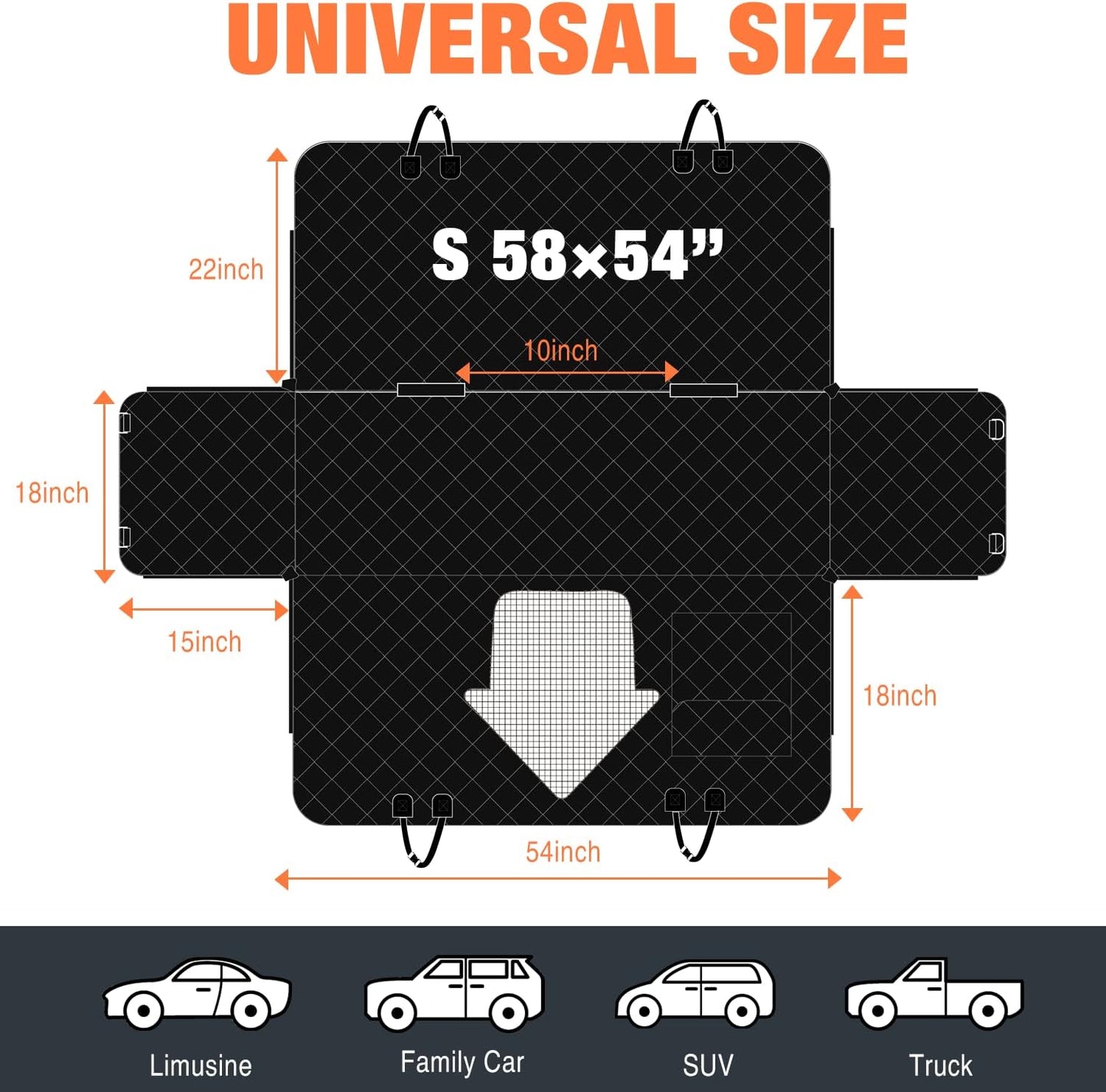 Dog Car Seat Cover for Back Seat, Dog Seat Cover with