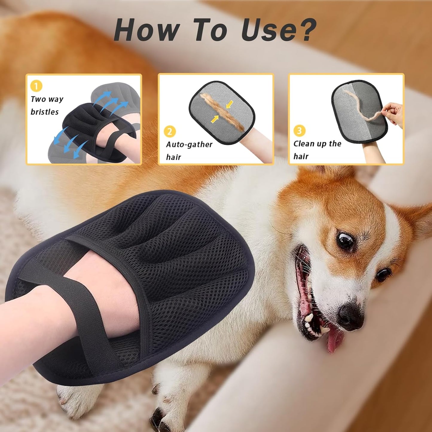 Pet Hair Removal Glove ,2025 Upgrade Five-Finger