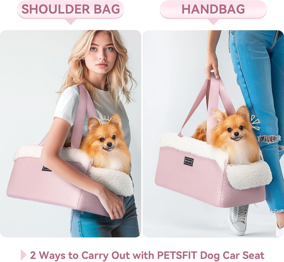 Cat Car Seat, Portable Console Dog Car Seat with Safe