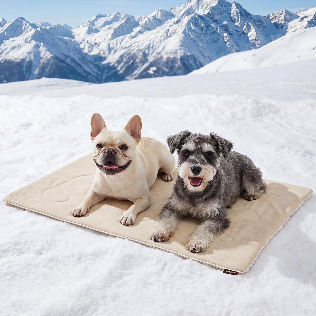 ZOMISIA Cooling Blanket for Medium Dogs - High Cold Washable Pet Mat, Travel Soft Dog Summer Essentials, Khaki, 30"x40"