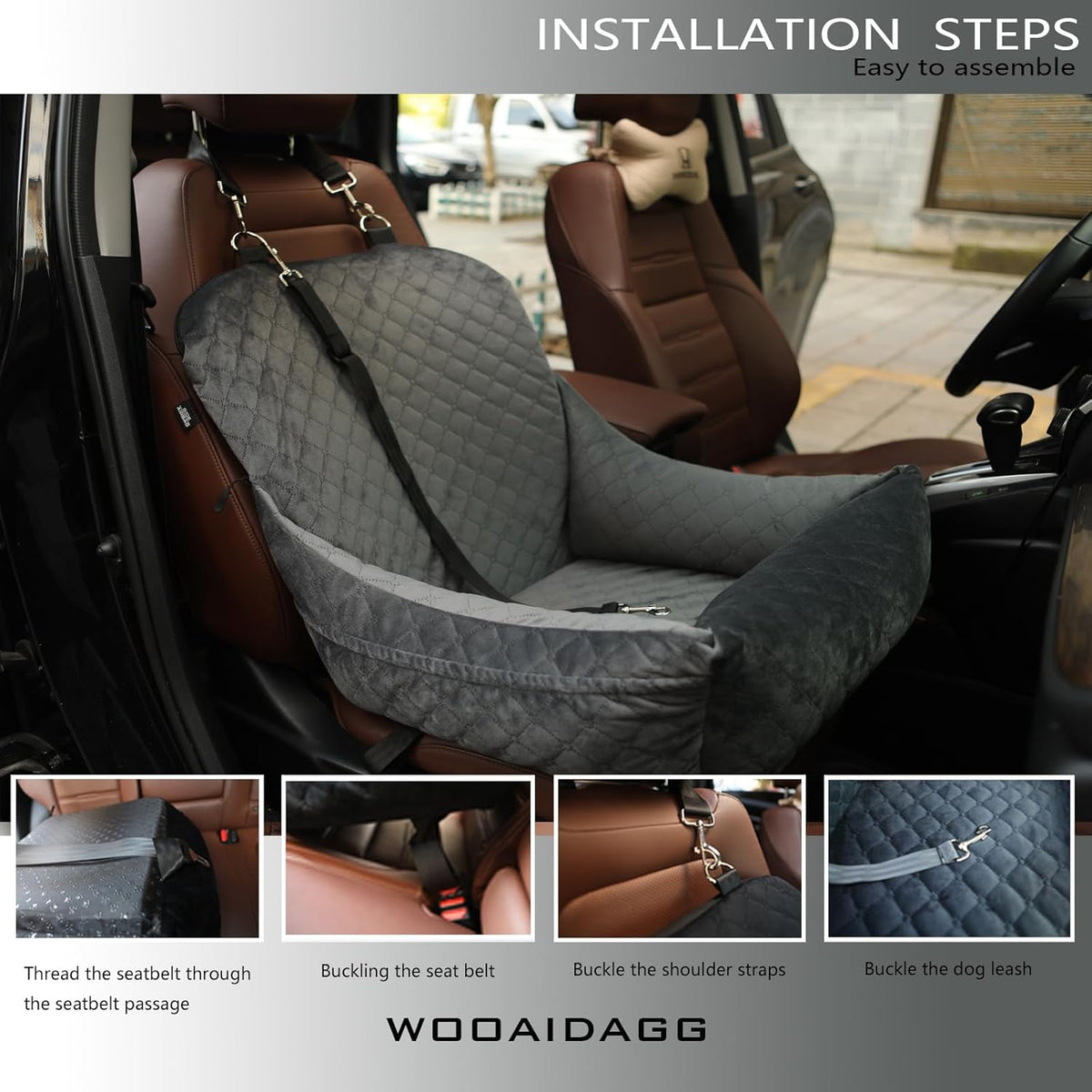 Dog Car Seat,Fully Detachable and Washable Cover,Easy to