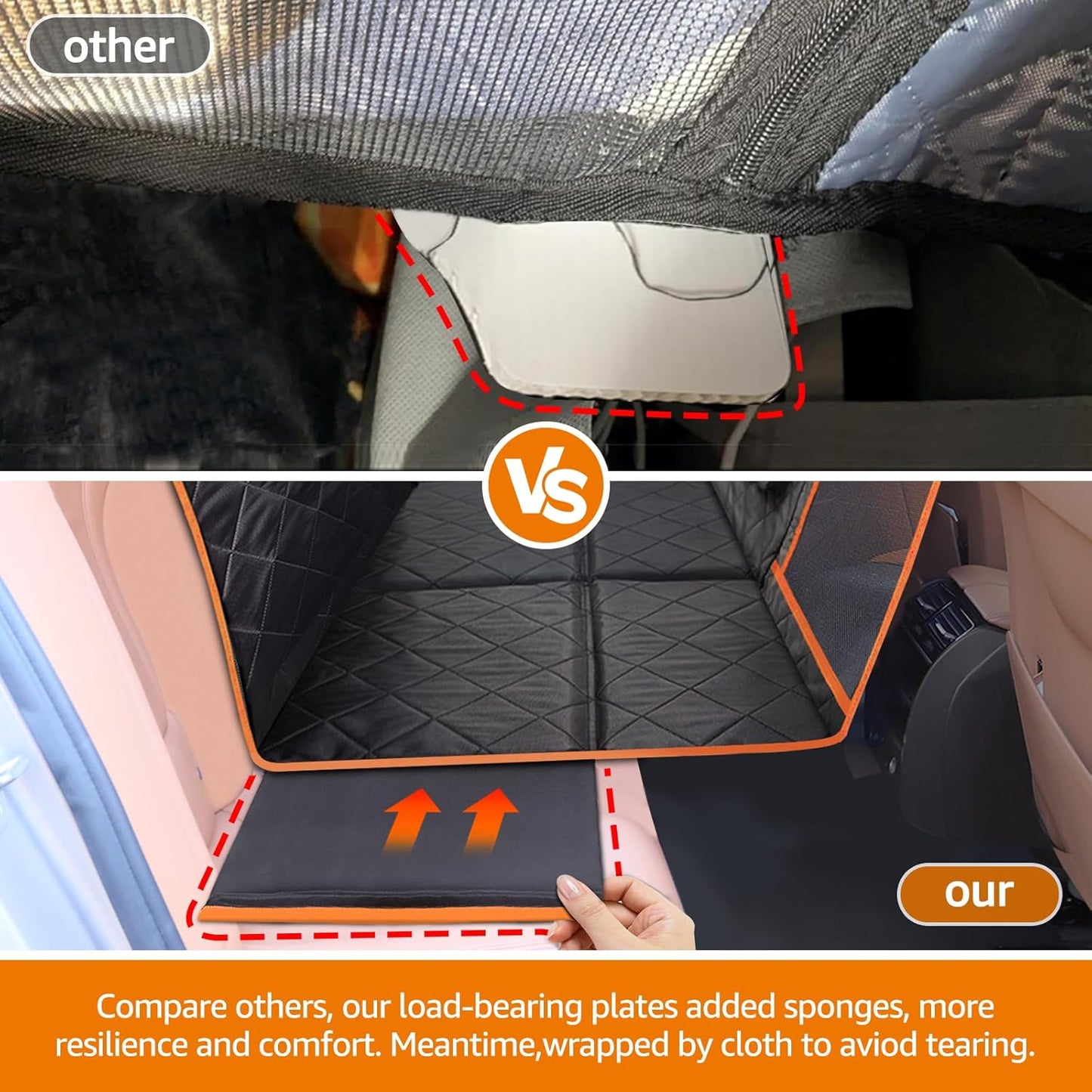 Car Seat Cover for Dogs Offer Large Space Hard Bottom Back