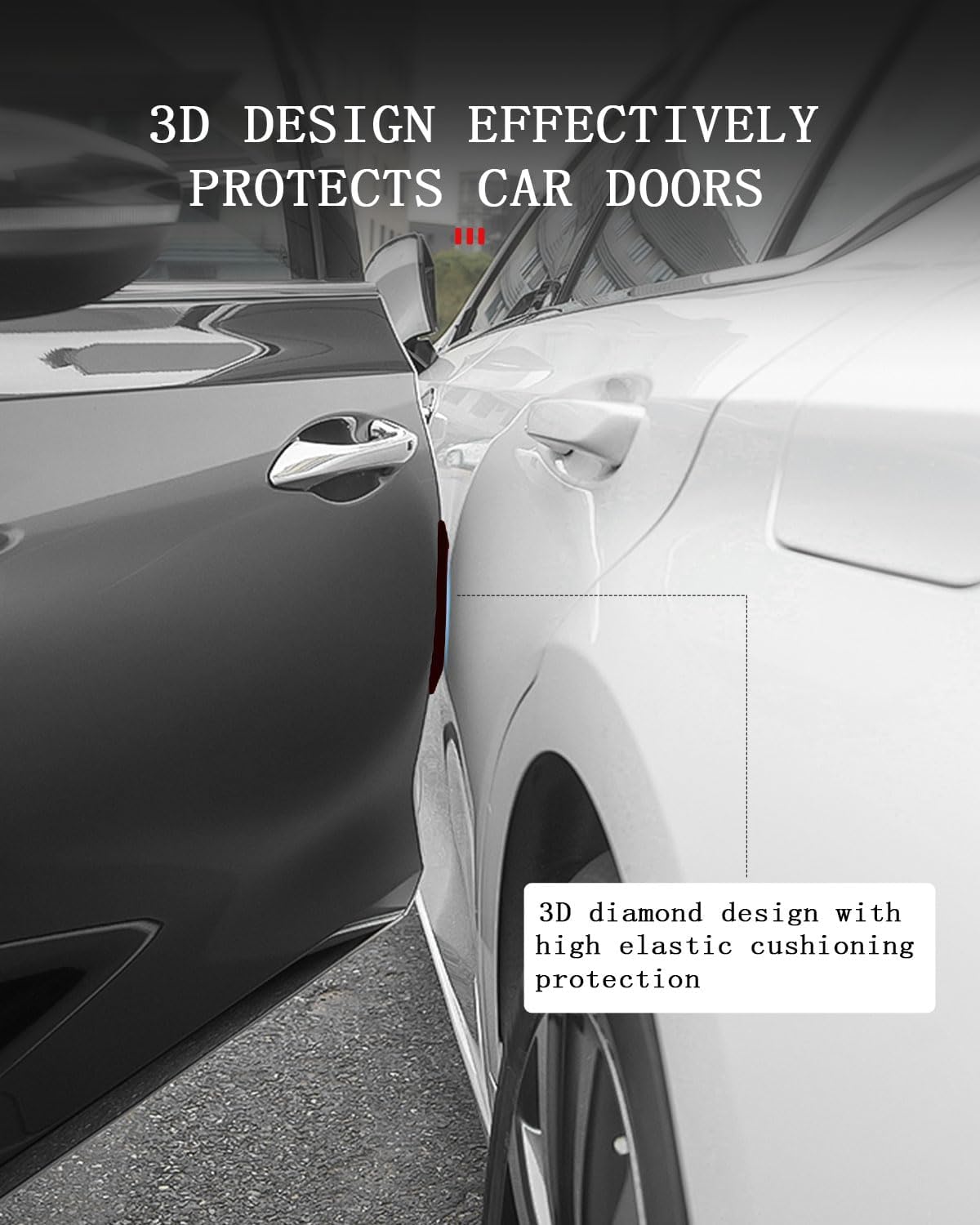 muekzu Silicone Car Door Edge Guard Trim Molding Crash Scratch Protector Scratch Guard for Car,Sedans,Truck,SUV 4PCS (Black)