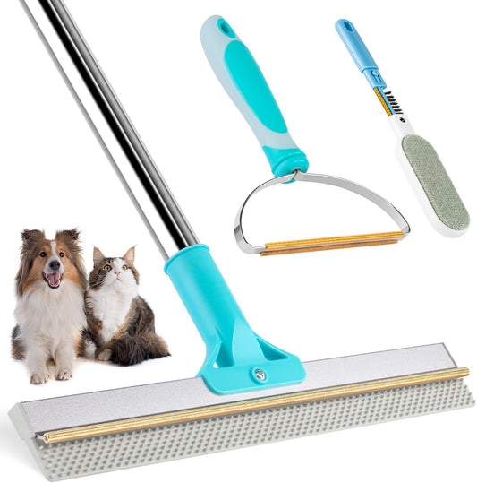 3-Pack Pet Hair Remover Tools, Carpet Rake for Pet Hair