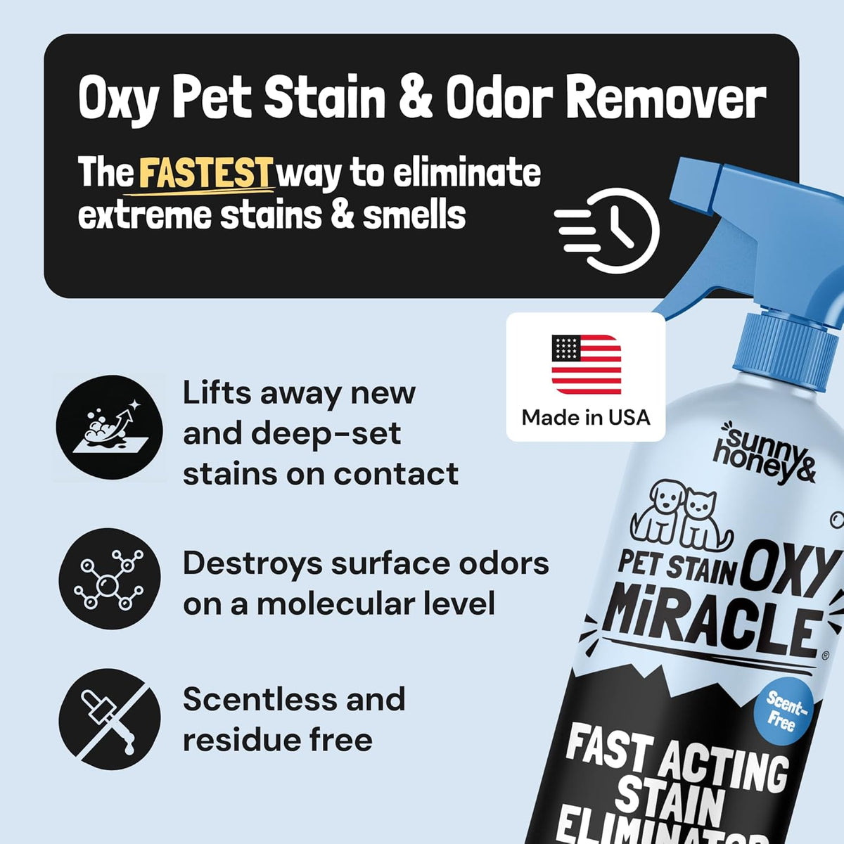 Oxy Pet Stain and Odor Eliminator - Oxygen Powered Carpet