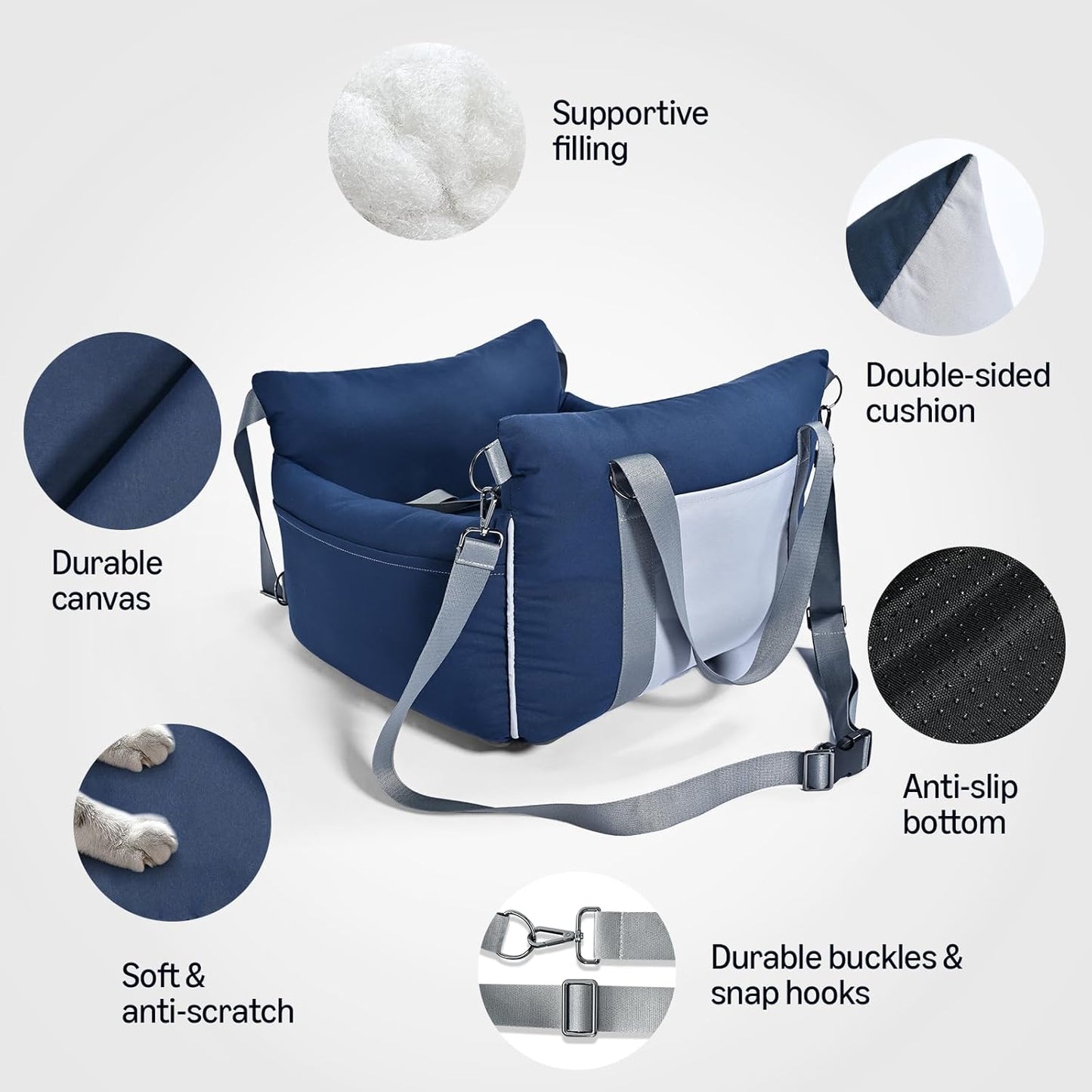 Dog Car Seat, Pet Booster Car Seat for Small Medium Dogs