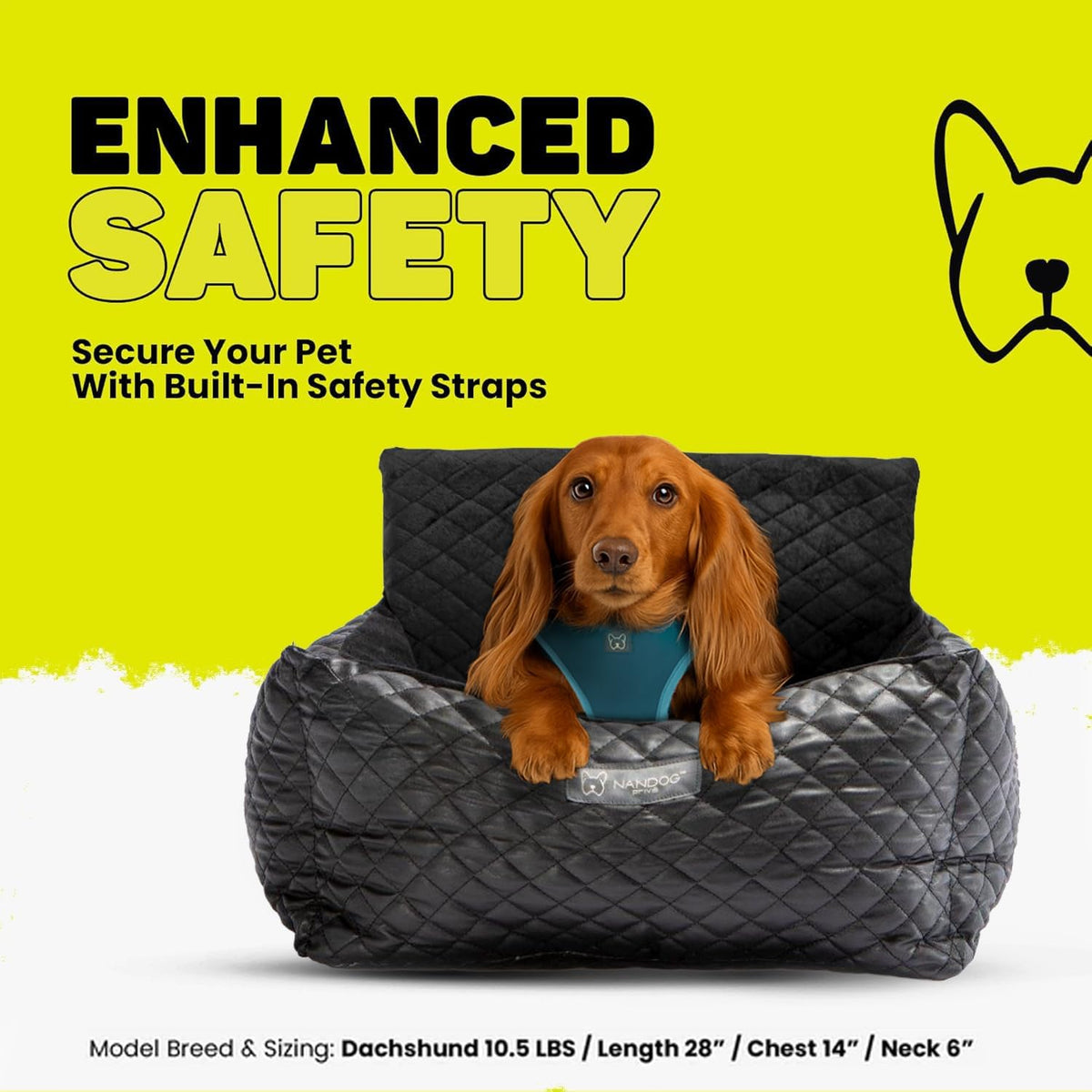 Pet Gear Dog Car Seat Bed Luxury Vegan Quilted Vegan