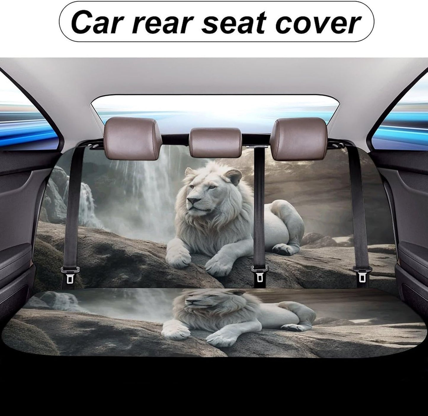 Lion on Rock Dog Car Seat Covers Waterproof Truck Back Seat