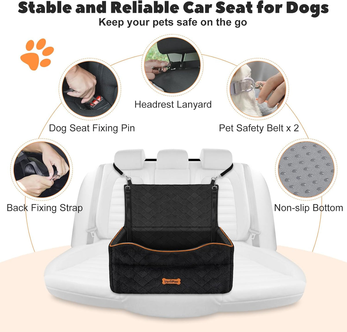 Medium Dog Car Seat, Dog Booster Seat Under 50Lbs or 2