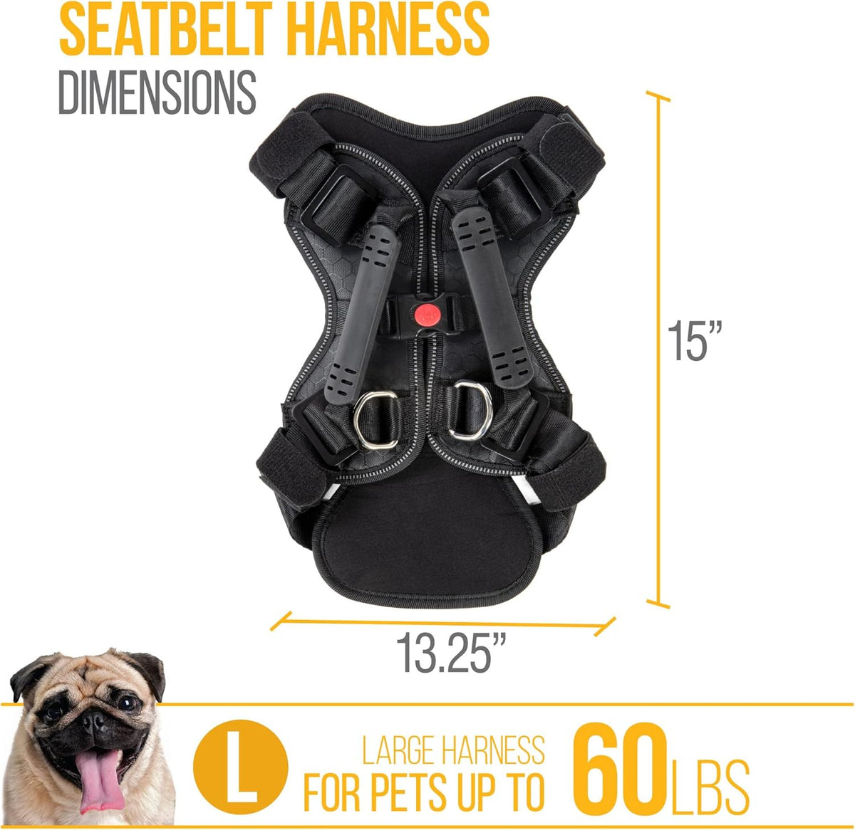 Multipurpose Seatbelt Dog Harness - Black