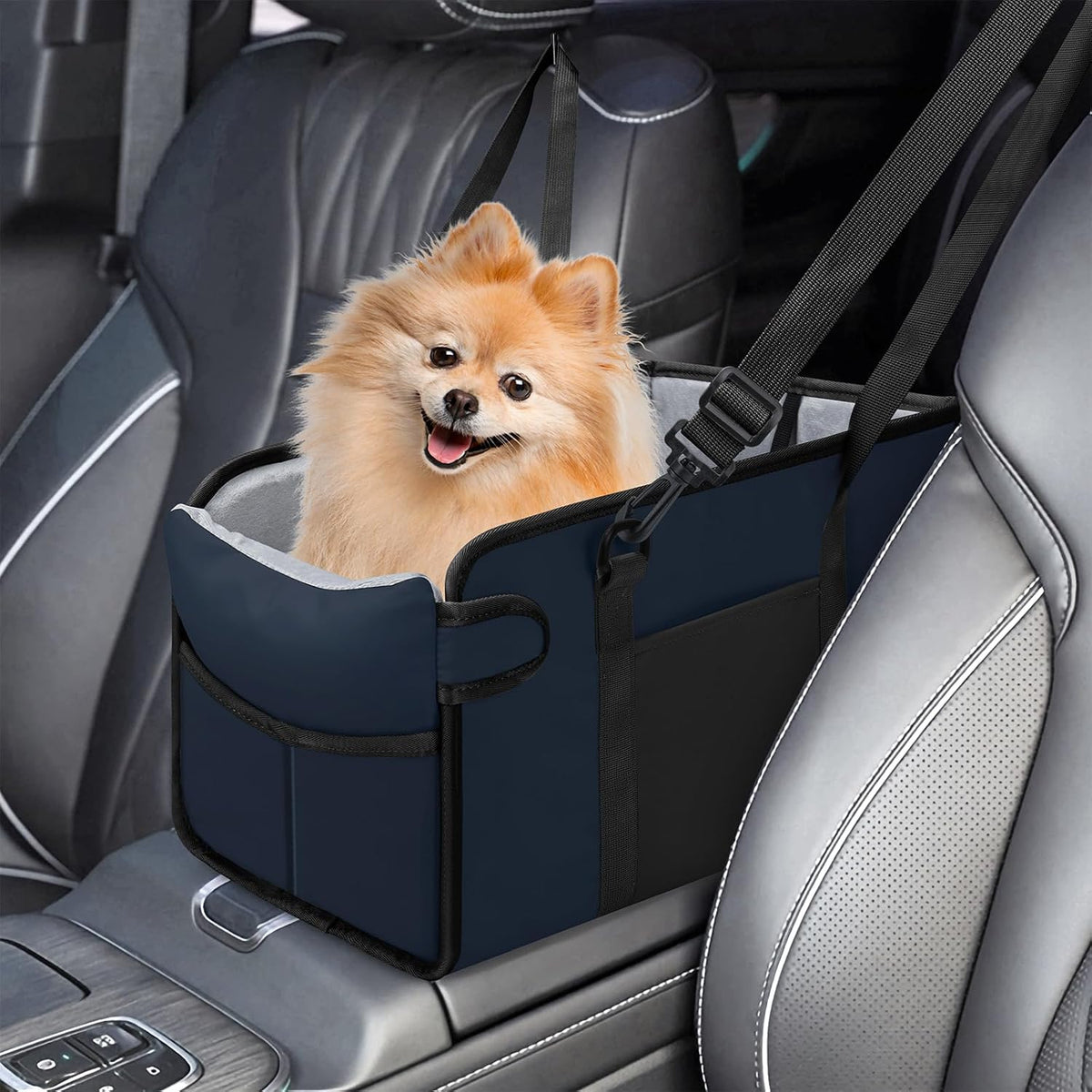 Portable Dog Car Seat for Small Dogs - Adjustable Safety