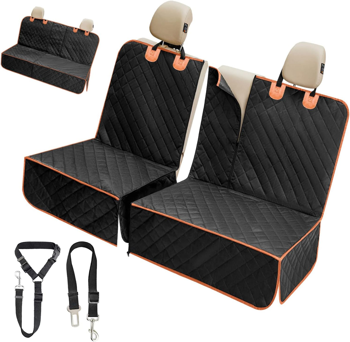 Dog Car Seat Cover for Back Seat,Conversible 2-in-1