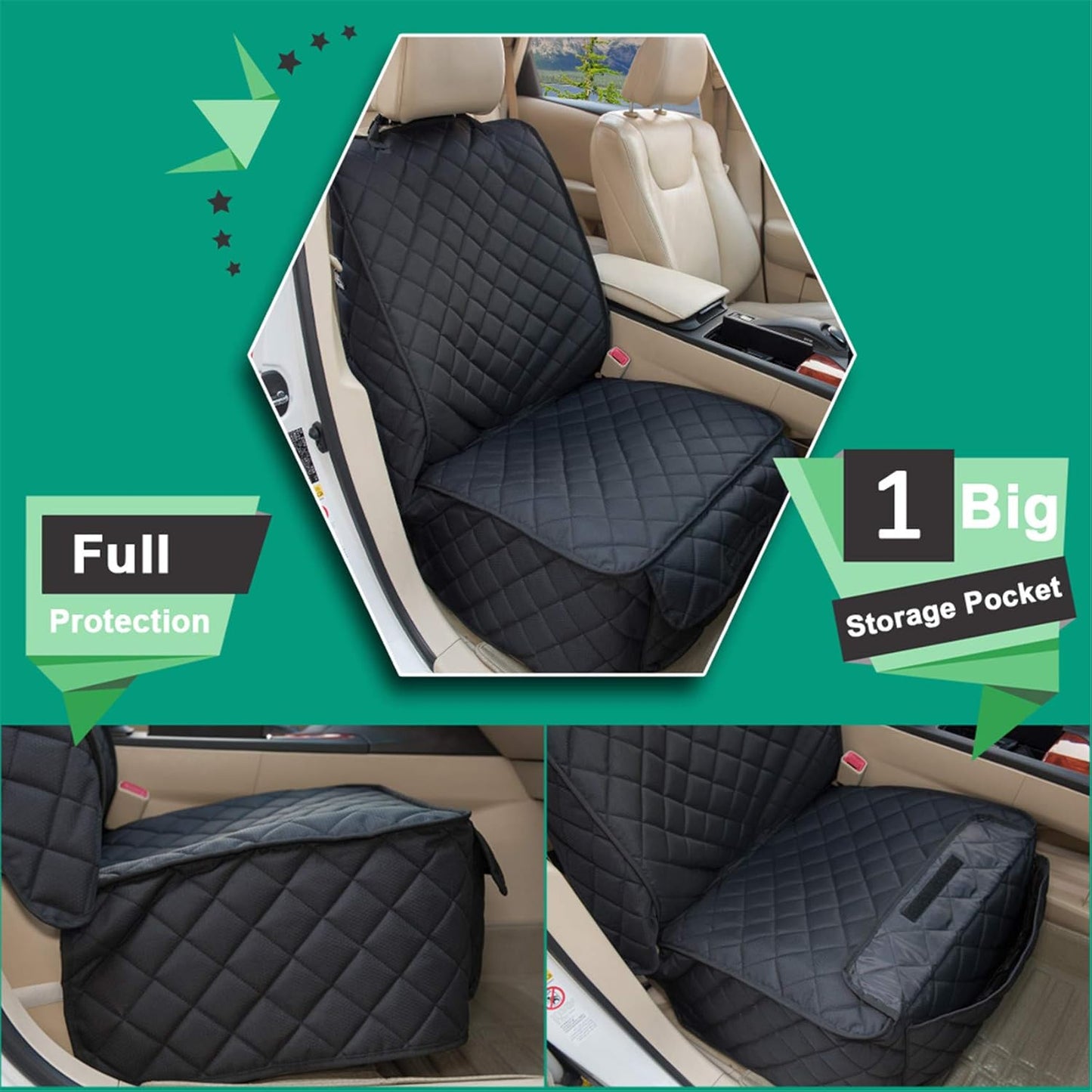 Waterproof Front Seat Cover Dog Car Seat Covers Nonslip and