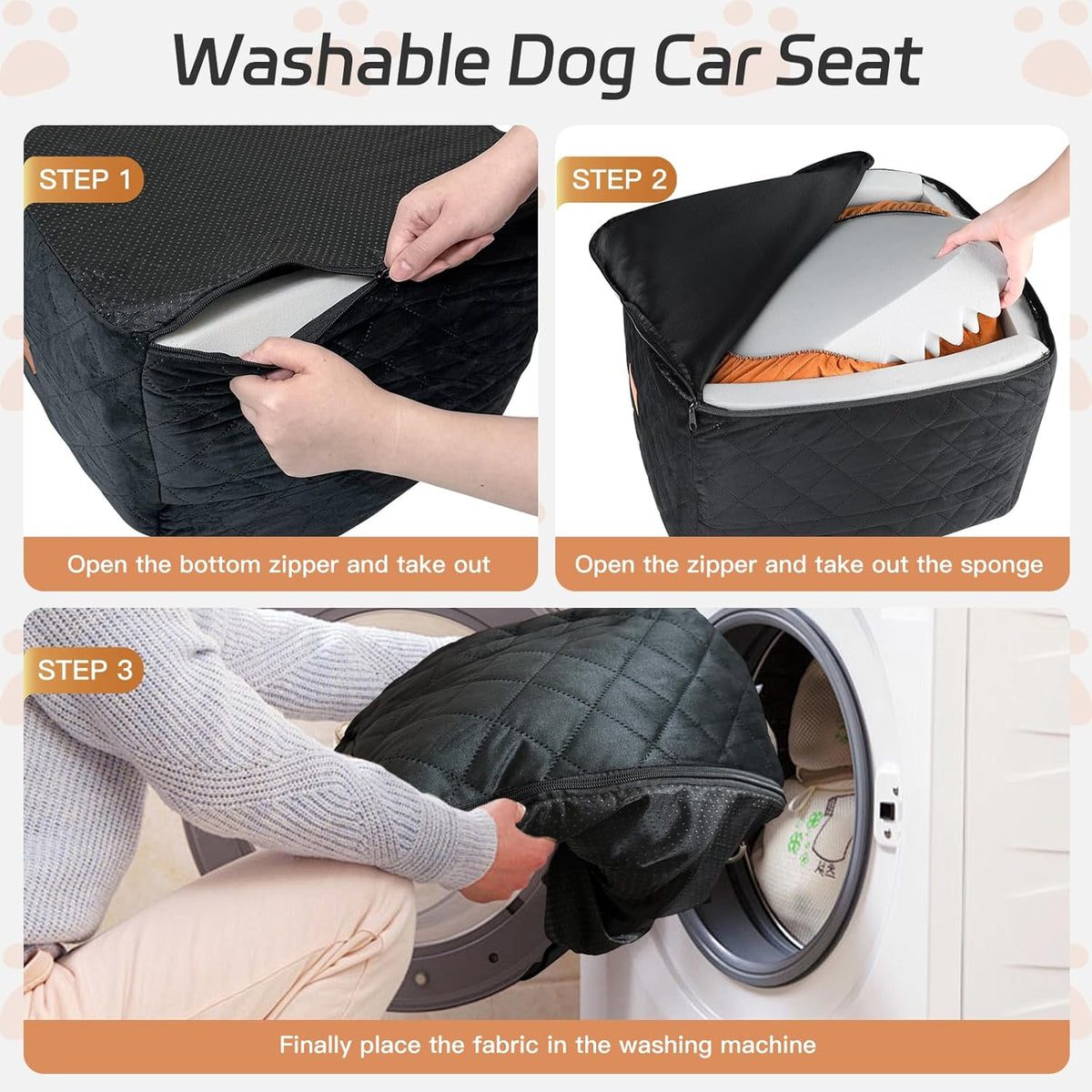Dog Car Seat for Small/Medium Dogs Under 35lbs, Detachable