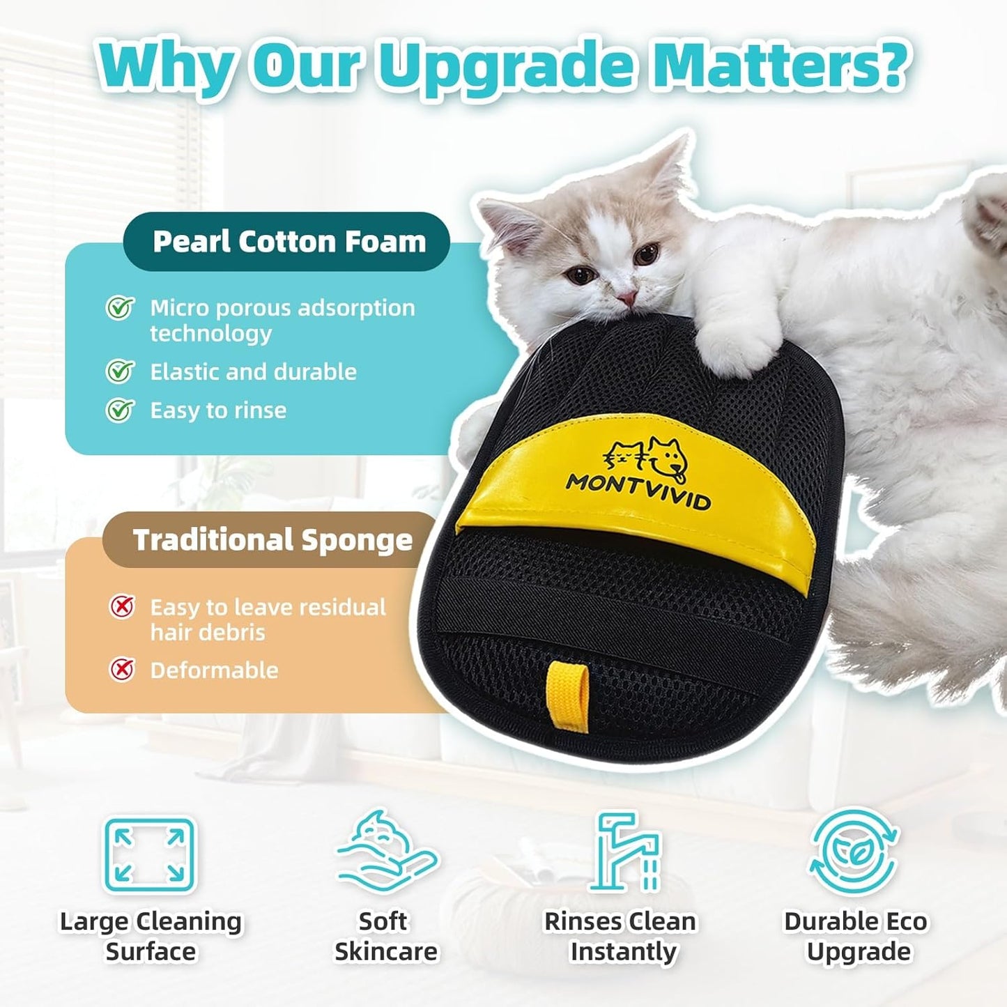 Pet Hair Removal Glove ,Resuable Five-Finger Magic