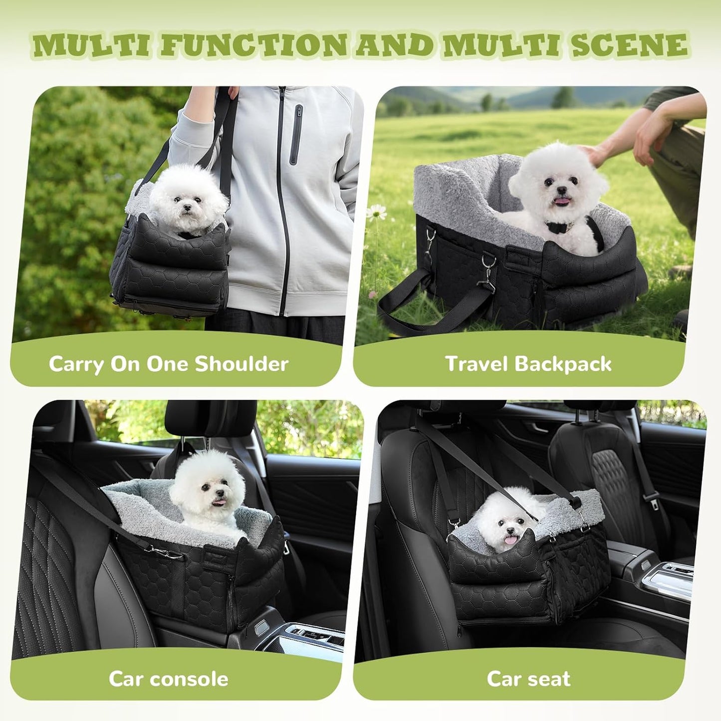 Center Console Dog Car Seat, Detachable Washable Dog