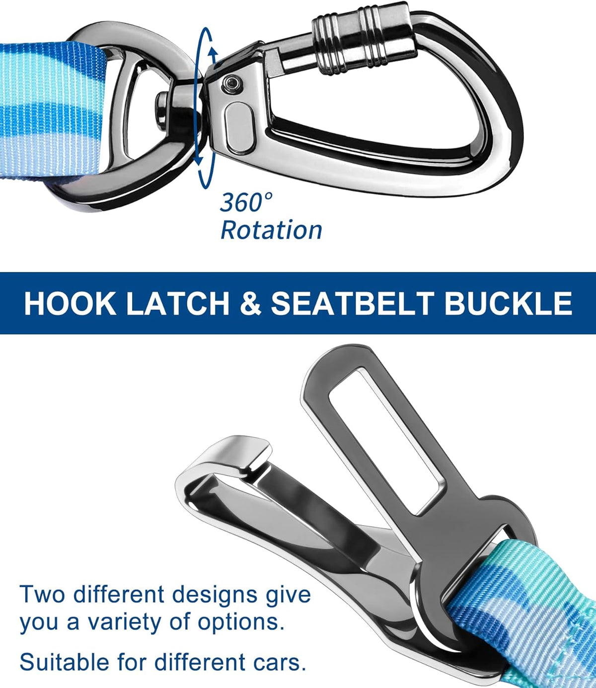 Dog Seat Belt, Adjustable Safety Seatbelt 3-in-1 Car
