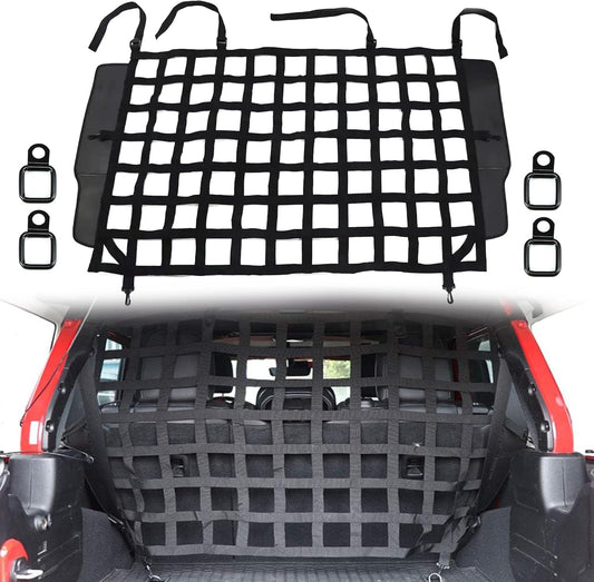 Dog Barrier Rear Cargo Net Compatible with Jeep Wrangler