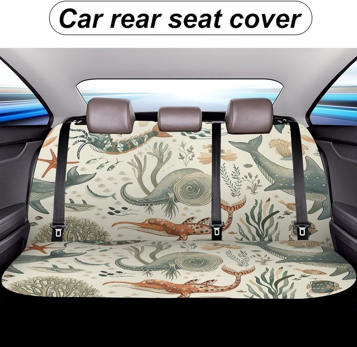 Marine Animal Pattern Dog Car Seat Covers Waterproof Truck