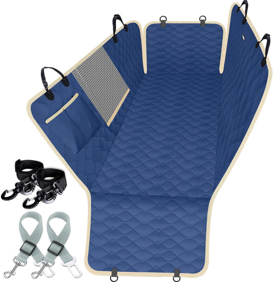 Dog Car Seat Covers for Back Seat with 2 Seat Belts