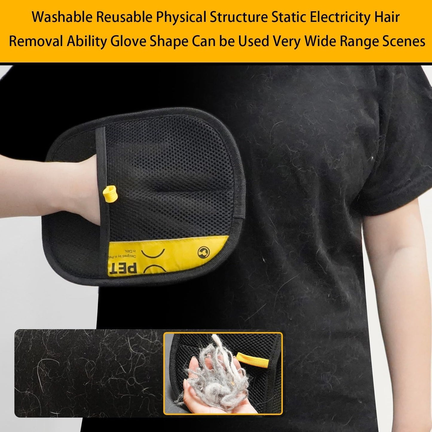 Pet Hair Remover Mittens - Anti Static Gloves for Cat/Dog