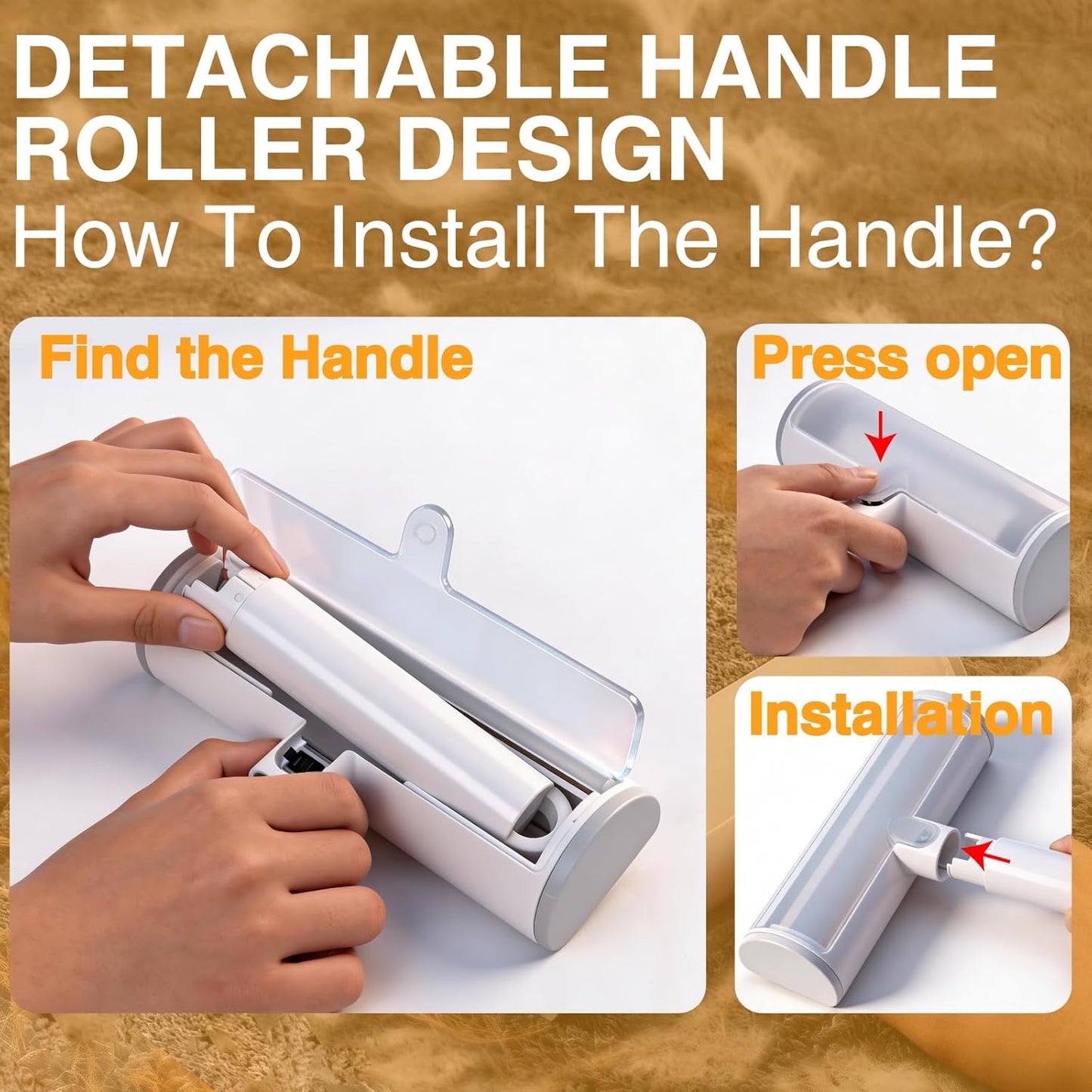 2 in 1 Pet Hair Removal Set, Reusable Dog Hair Remover &