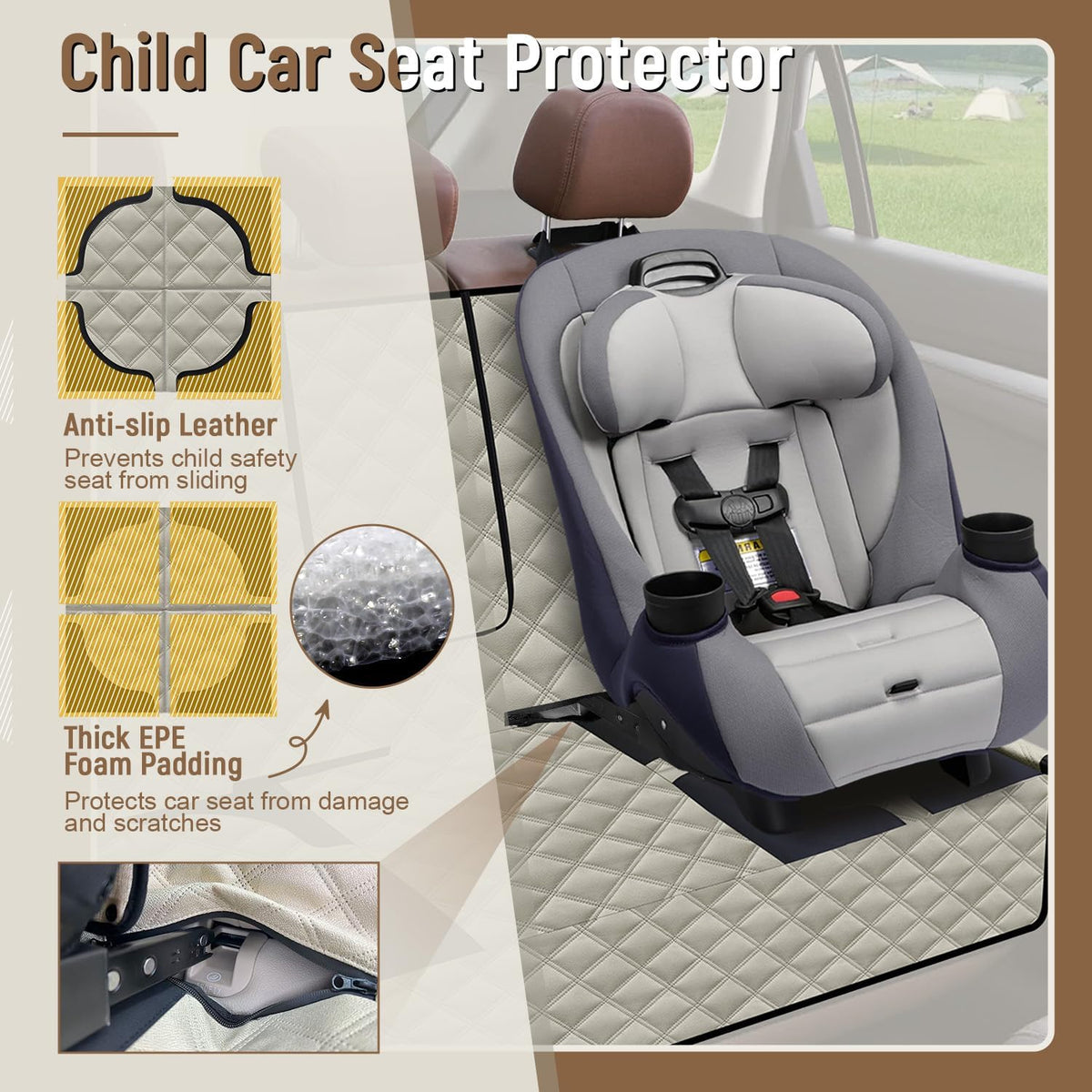 Dog Car Seat Cover for Back Seat, Heavy Duty Nonslip Car