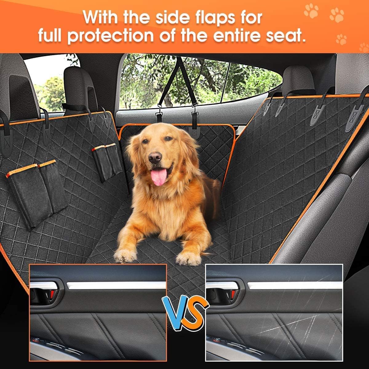 Dog Car Seat Cover for Back Seat, Waterproof Seat Protector